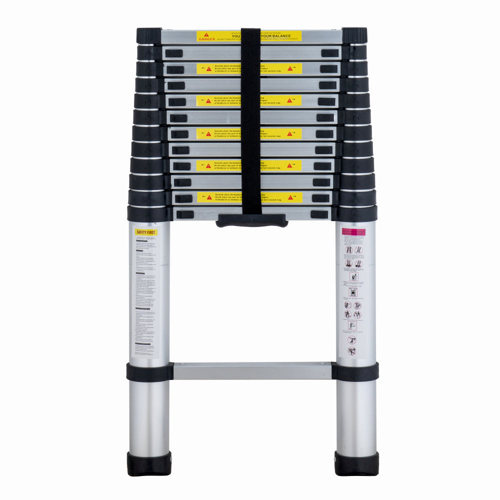 Scara telescopica din aluminiu MESTERINO TOOLS JL-101-3.8, 13 trepte, 3.8 metri, greutate maxima 150 kg