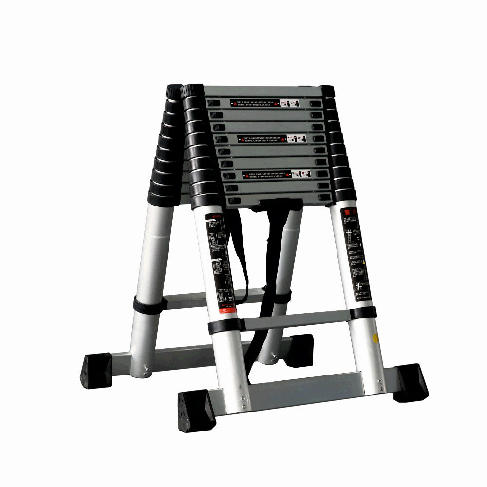 Scara telescopica din aluminiu dubla MESTERINO TOOLS JL-101-2X3.2, 3.2+3.2 metri, 2x11 trepte, greutate maxima 150 kg