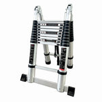 Scara telescopica din aluminiu cu balama MESTERINO TOOLS JL-102-2X3.1, 3.1+3.1 metri, 2x10 trepte, greutate maxima 150 kg