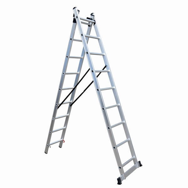 Scara combinata din aluminiu MESTERINO TOOLS JL-206-2X9, 4.3 metri, 2x9 trepte, greutate maxima 115 kg