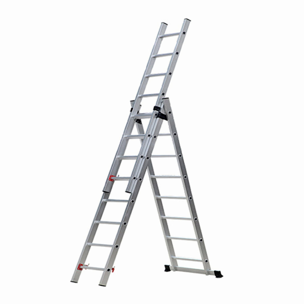 Scara combinata din aluminiu MESTERINO TOOLS JL-207-3X8, 5 metri, 3x8 trepte, greutate maxima 115 kg