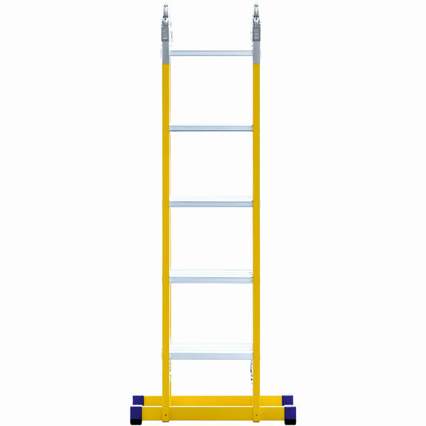Scara combinata din fibra de sticla MESTERINO TOOLS JL-405B-4X5, 5.8 metri, 4x5 trepte, greutate maxima 150 kg
