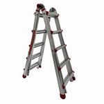 Scara multifunctionala din aluminiu cu balama MESTERINO TOOLS JL-405S-4X5, 5 metri, 4x5 trepte, greutate maxima 150 kg