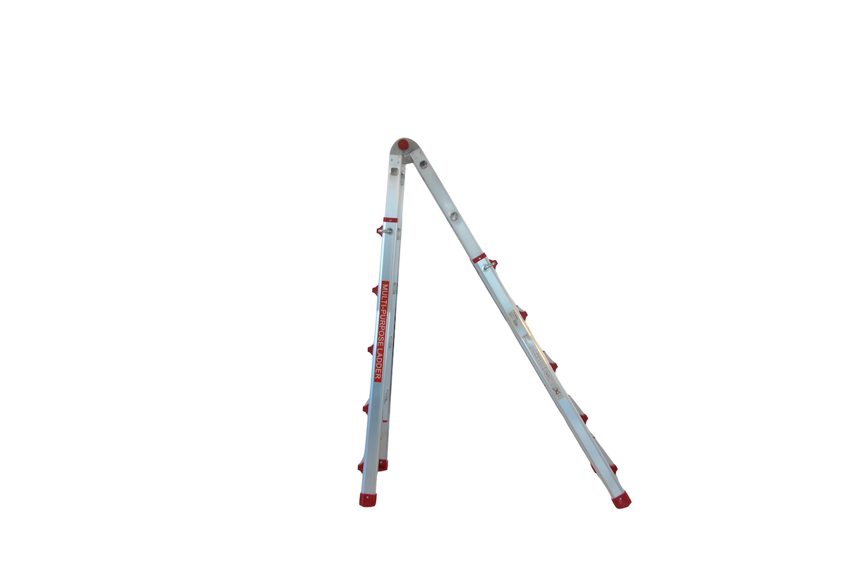 Scara multifunctionala din aluminiu cu balama MESTERINO TOOLS JL-405S-4X5, 5 metri, 4x5 trepte, greutate maxima 150 kg