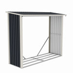 Magazie de lemne, pentru depozitare ideala, din metal zincat vopsit MESTERINO WA-B, Gri/Bej, dimensiuni 242x89x190 cm