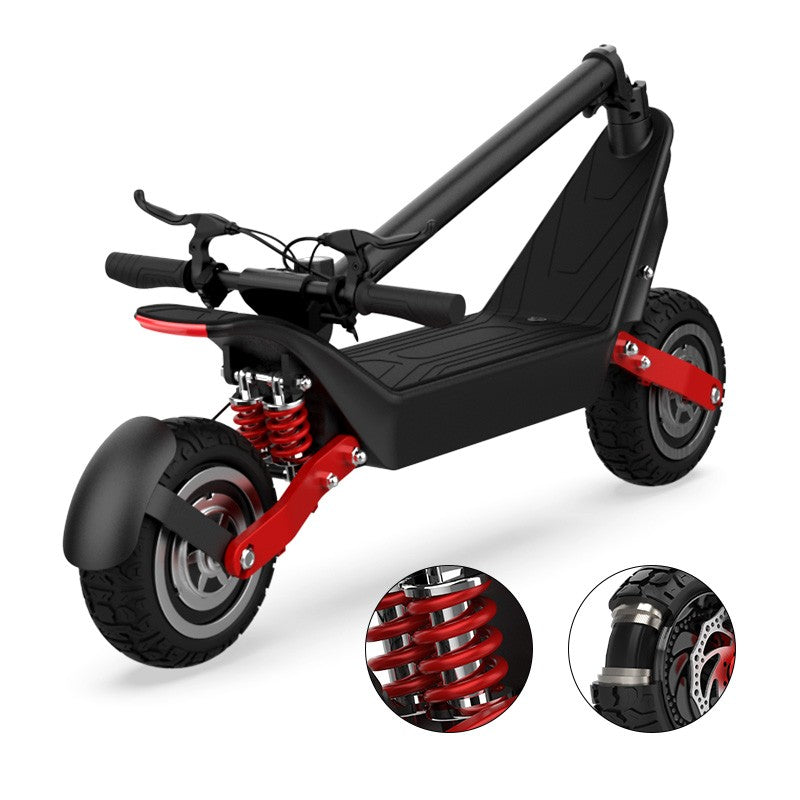 Trotineta electrica premium KIXIN X10, motor dual 500W, acumulator 48V si 18.2A, viteza maxima 40Km/h, autonomie 100 km, sarcina maxima 120 Kg