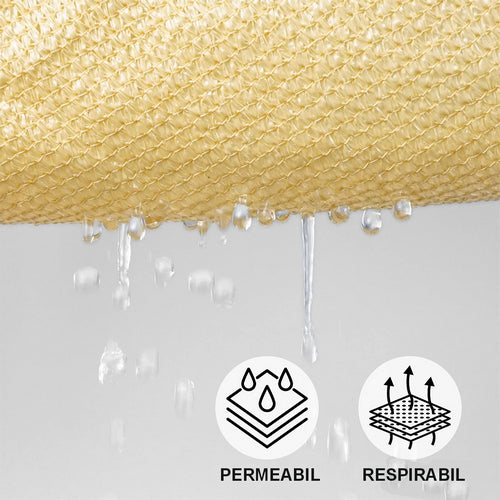 Umbrar/prelata de soare patrata din PE, MESTERINO PE1800303 3 m X 3 m, densitate 180g/mp, culoare bej, protectie UV