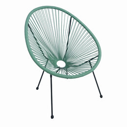Scaun terasa MESTERINO JFC038-G 72x74x86 cm, structura din otel, sezut din ratan, culoare verde