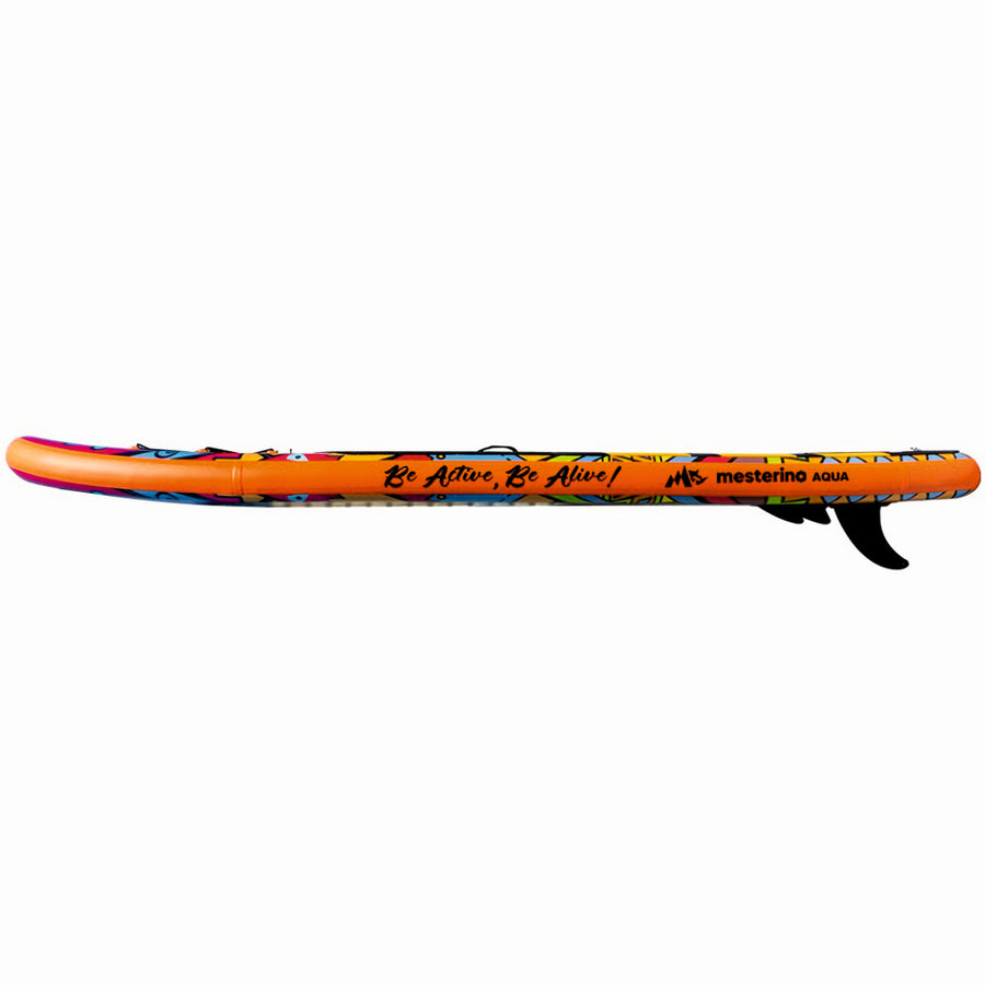 Set placa gonflabila Stand Up Paddle Mesterino Aqua SUP083, 320x81x15cm, geantă de transport, vasla, pompa, scaun, lesa, kit de reparatii, design Tribal