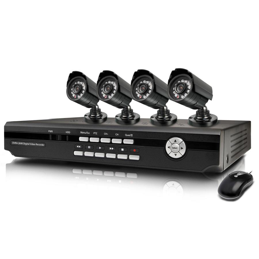RESIGILAT - Sistem de supraveghere CCTV, Kit DVR cu 4 camere exterior / interior din metal
