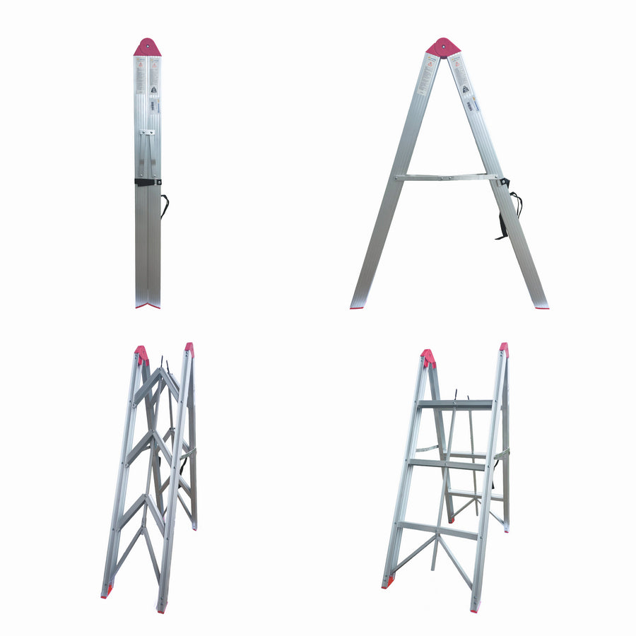 Scara pliabila ultracompacta din aluminiu MESTERINO TOOLS JL-308(2x3), 113x92x44 cm