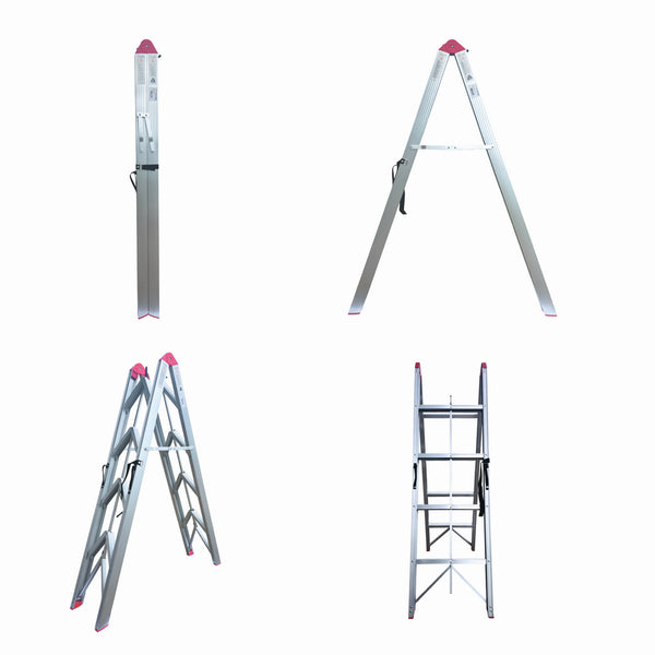 Scara pliabila ultracompacta din aluminiu MESTERINO TOOLS JL-308(2x4), 142x113x44 cm