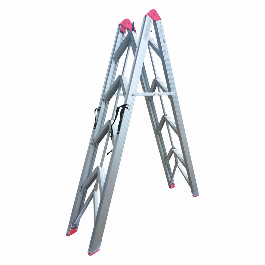Scara pliabila ultracompacta din aluminiu MESTERINO TOOLS JL-308(2x4), 142x113x44 cm