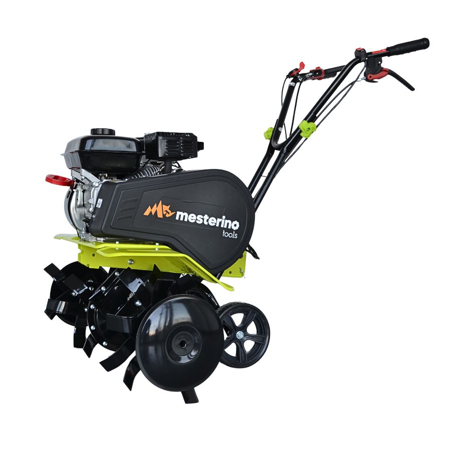 Motocultor pe benzina MESTERINO TOOLS BJXT80-212, 212 cmc, 7 cai putere, trasmisie pe curea, viteze 1 inainte si 1 inapoi, latime de lucru 85 cm, adancime de lucru 16-30 cm