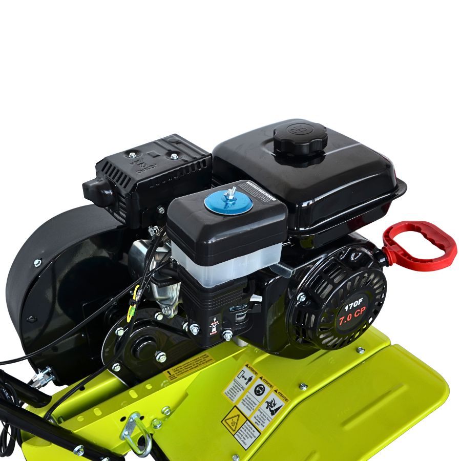 Motocultor pe benzina MESTERINO TOOLS BJXT80-212, 212 cmc, 7 cai putere, trasmisie pe curea, viteze 1 inainte si 1 inapoi, latime de lucru 85 cm, adancime de lucru 16-30 cm