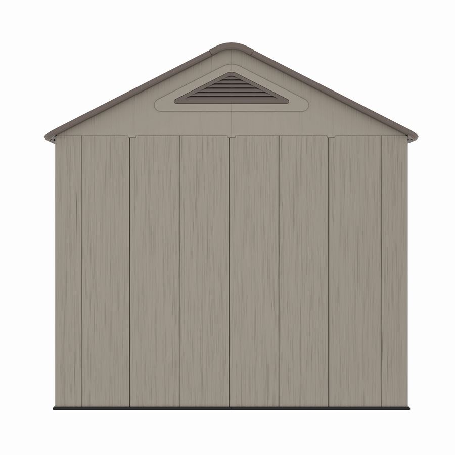 Casuta / magazie de gradina din polietilena HDPE MESTERINO PLATO-A, usi si acoperis maro, pereti gri antracit, 250x180x242 cm, cu podea din plastic HDPE, cinci carlige si doua polite CADOU