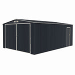 Garaj / depozit metalic MESTERINO S1004-C, gri/bej, 380x540x232 cm, cu usa dubla