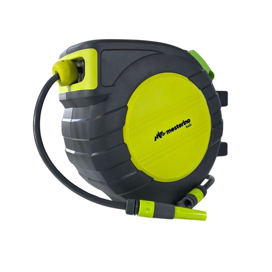 Furtun cu tambur retractabil automat 30m+2m MESTERINO TOOLS NW-J30, 1/2 inch, fixare pe perete