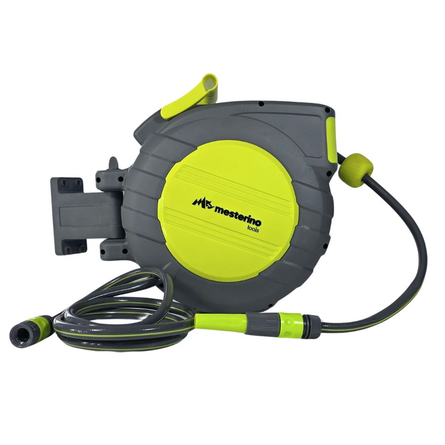 Furtun cu tambur retractabil automat 20m+2m MESTERINO TOOLS NW-J20, 1/2 inch, fixare pe perete