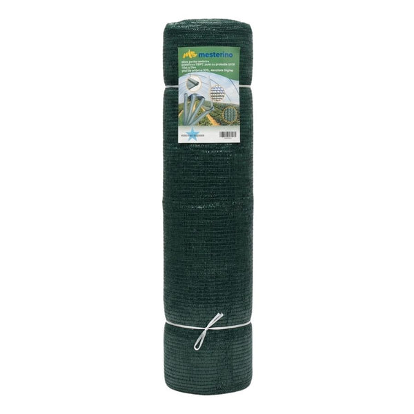 Plasa pentru umbrire, polietilena HDPE pura MESTERINO 35125035, 12 m X 50 m, grad de umbrire 35%, densitate 35g/mp, verde inchis, protectie UV/IR