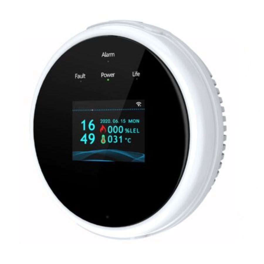 Detector de gaz wireless ANNKE CGQ015, accesoriu suplimentar pentru sistem alarma A113, senzor metan/GPL și temperatura, alerta sonora