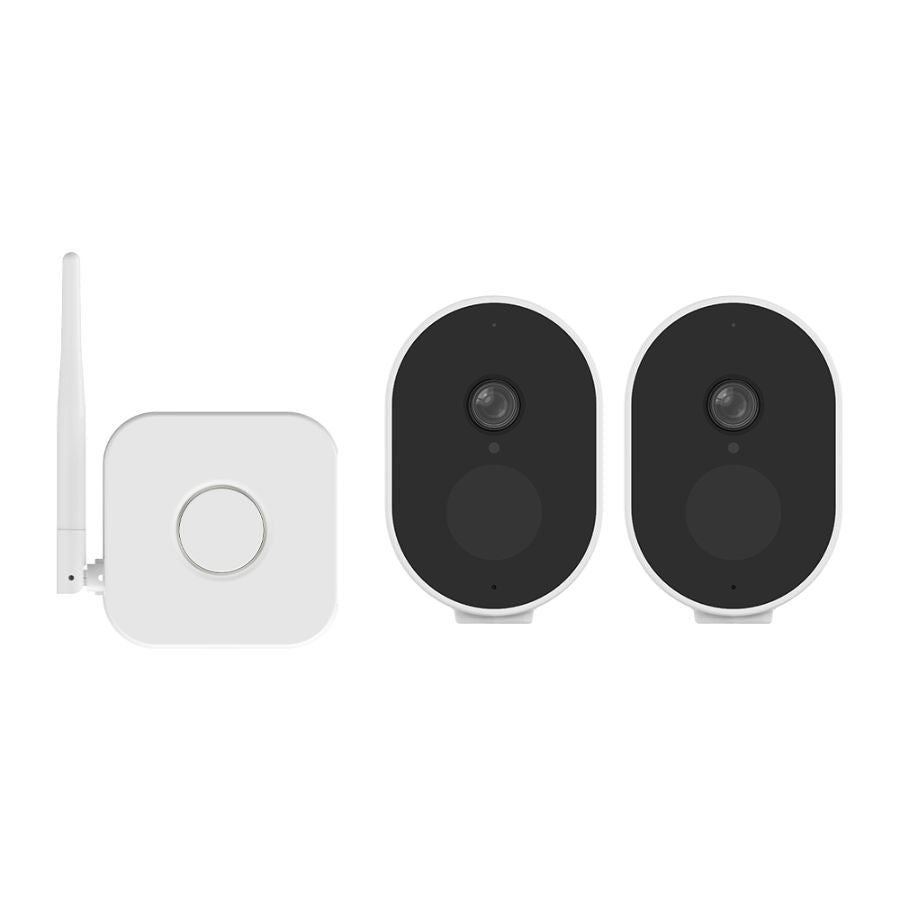 Kit mini NVR Video ANNKE N44WEH+I41DL*2, statie tip baza cu 2 camere interior/exterior 2MP, Full HD, baterie, rezistent la intemperii