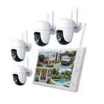 Sistem performant de supraveghere video ANNKE N44WEV+I41DN*4, NVR cu ecran 10 inch, 4 camere interior/exterior 5MP, Ultra HD/2k+, vedere nocturna IR, rezistent la intemperii