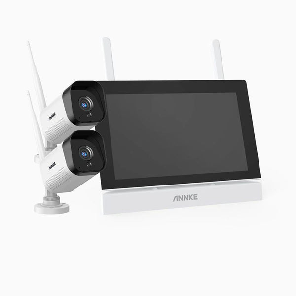Sistem performant de supraveghere video ANNKE N44WET+I71GK*2, NVR cu ccran tactil 7 inch, 2 camere interior/exterior 3MP, Full HD, vedere nocturna IR, audio, rezistent la intemperii