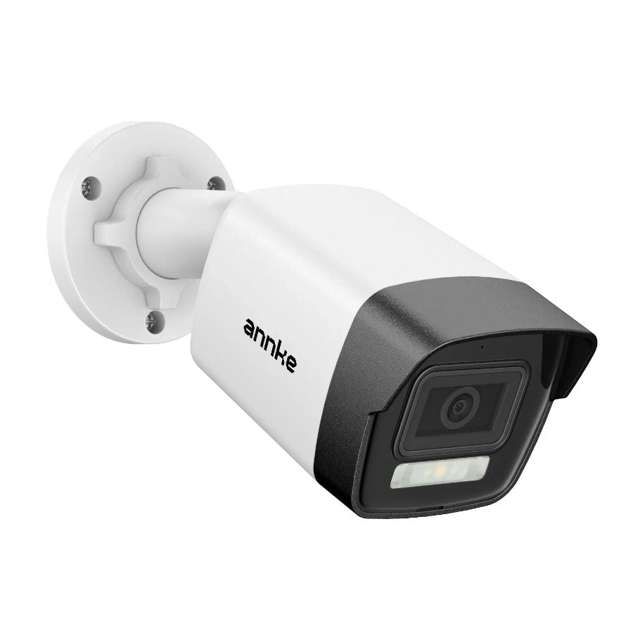 Sistem performant de supraveghere video ANNKE N98PBL+I51EL*4, PoE, NVR 8 canale, 4 camere tip Bullet interior/exterior 5MP, Ultra HD/2k+, vedere nocturna IR, audio, rezistent la intemperii