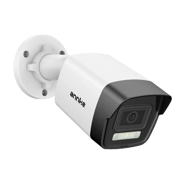 Sistem performant de supraveghere video ANNKE N98PBL+I51EL*4, PoE, NVR 8 canale, 4 camere tip Bullet interior/exterior 5MP, Ultra HD/2k+, vedere nocturna IR, audio, rezistent la intemperii