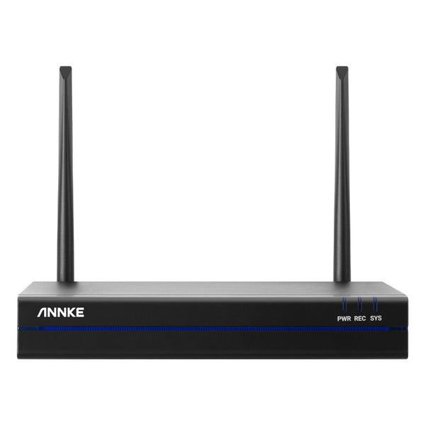 Sistem performant de supraveghere video WiFi ANNKE N48WHR+I71GK*4, NVR 8 canale, 4 camere tip Bullet 3MP, Super HD, vedere nocturna IR, audio, rezistent la intemperii