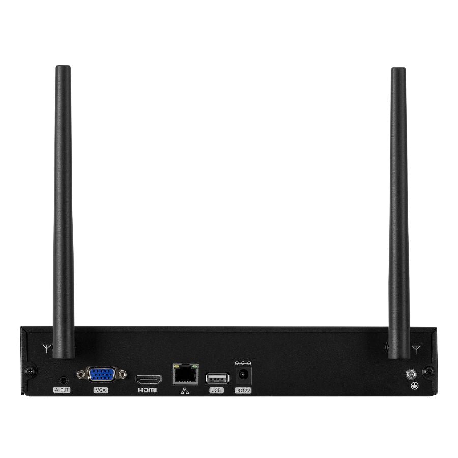 Sistem performant de supraveghere video WiFi ANNKE N48WHR+I71GK*4, NVR 8 canale, 4 camere tip Bullet 3MP, Super HD, vedere nocturna IR, audio, rezistent la intemperii