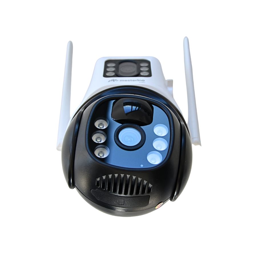 Camera de supraveghere WI-FI MESTERINO VISIO MT-IPE7303-WF, cu panou solar, 3MP, doua camere, senzor de miscare, PTZ, by ENSTER