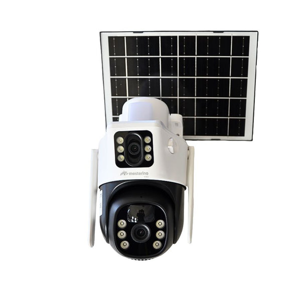 Camera de supraveghere cu cartela SIM MESTERINO VISIO MT-IPE7303-4G(EU), cu panou solar, 3MP, 4G, doua camere, senzor de miscare, PTZ, by ENSTER