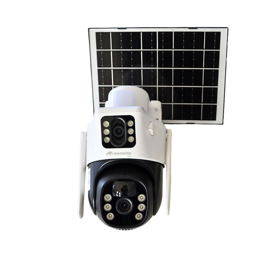 Camera de supraveghere cu cartela SIM MESTERINO VISIO MT-IPE7303-4G(EU), cu panou solar, 3MP, 4G, doua camere, senzor de miscare, PTZ, by ENSTER