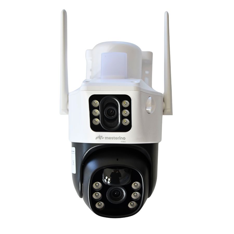 Camera de supraveghere cu cartela SIM MESTERINO VISIO MT-IPE7303-4G(EU), cu panou solar, 3MP, 4G, doua camere, senzor de miscare, PTZ, by ENSTER