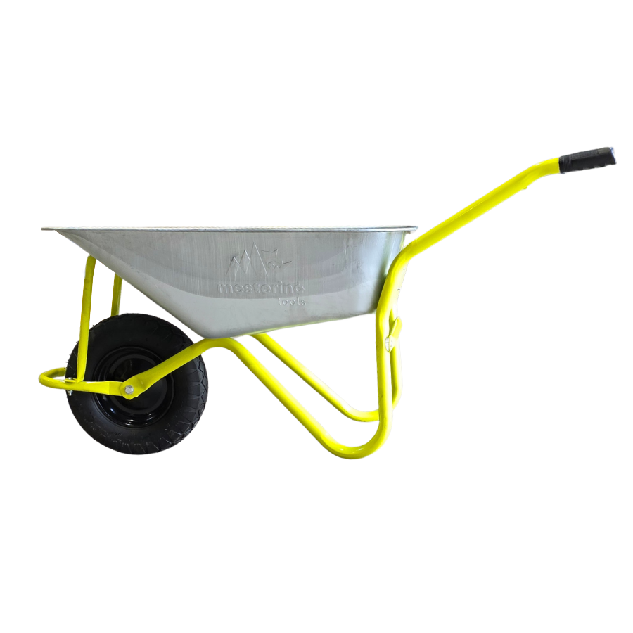 Roaba metalica 85 litri MESTERINO TOOLS MT-WB5009, din otel galvanizat, capacitate de incarcare 150kg, cu roata pneumatica 4.00-8
