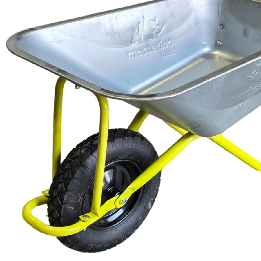 Roaba metalica 85 litri MESTERINO TOOLS MT-WB5009, din otel galvanizat, capacitate de incarcare 150kg, cu roata pneumatica 4.00-8