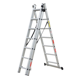 Scara combinata din aluminiu 3X7 trepte MESTERINO TOOLS MTJL207-3X7, 4.25 metri, greutate maxima 150 kg