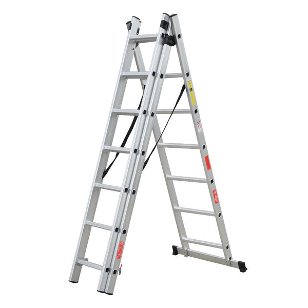 Scara combinata din aluminiu 3X7 trepte MESTERINO TOOLS MTJL207-3X7, 4.25 metri, greutate maxima 150 kg