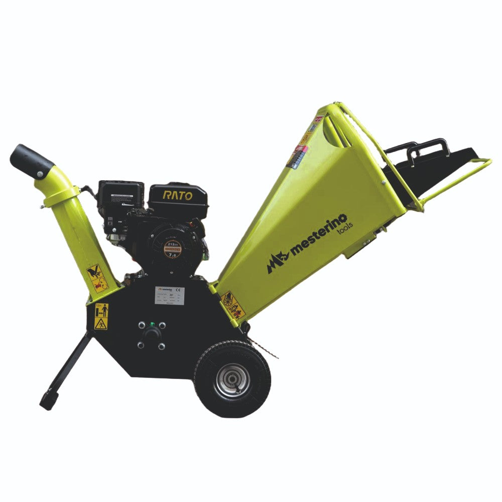 Tocator de crengi si resturi vegetale, MESTERINO MT-65H, motor pe benzina RATO in 4 timpi, 212 cc, 7 CP, diametru maxim de taiere 100 mm