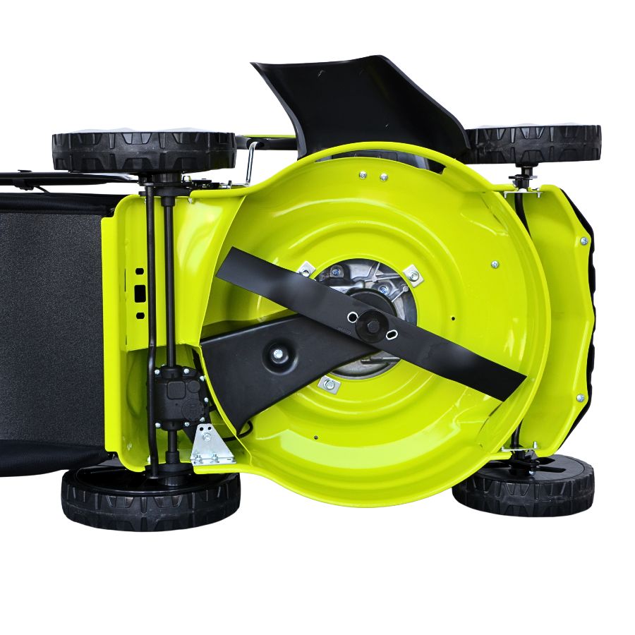 Masina tuns iarba/gazon autopropulsata MESTERINO BJXPM46-139, motor LONCIN 4 timpi, 3.3 cai, sasiu metal, latime taiere 46 cm, 8 nivele de taiere, sac colector 60 litri, evacuare lateral si mulcire