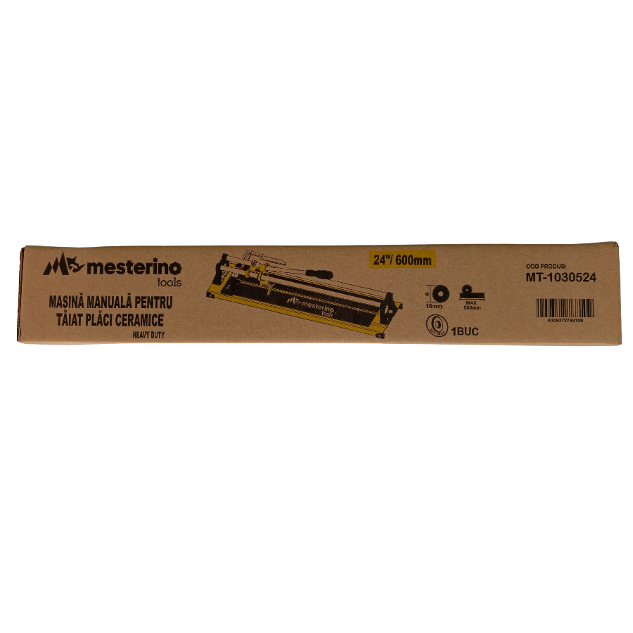 Masina manuala pentru taiat placi ceramice cu utilizare intensa MESTERINO TOOLS MT-1030524, lungime 600 mm, grosime de taiere 4-12 mm
