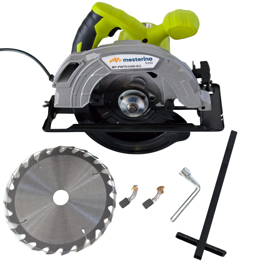 Fierastrau circular electric de mana MESTERINO TOOLS MT-PWT01086-EU, 5600 RPM, 1300 W, disc 185 mm