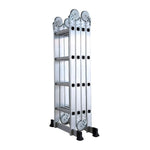 Scara multifunctionala din aluminiu cu balama 4X4 trepte MESTERINO TOOLS MTJL202-4X4, 4.67 metri, greutate maxima suportata 150 kg