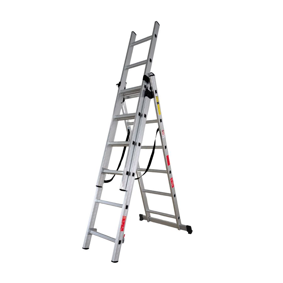 Scara combinata din aluminiu 3X6 trepte MESTERINO TOOLS MTJL207-3X6, 3.4 metri, greutate maxima suportata 150 kg