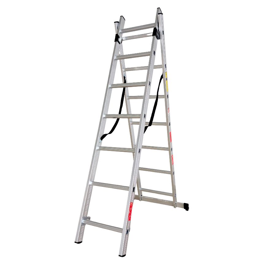 Scara combinata din aluminiu 2X7 trepte, MESTERINO TOOLS MTJL206-2X7, 3.22 metri, greutate maxima suportata 150 kg