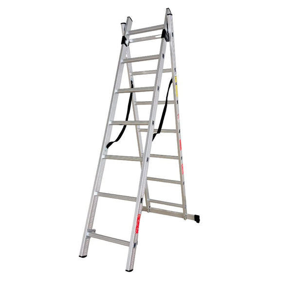Scara combinata din aluminiu 2X7 trepte, MESTERINO TOOLS MTJL206-2X7, 3.22 metri, greutate maxima suportata 150 kg