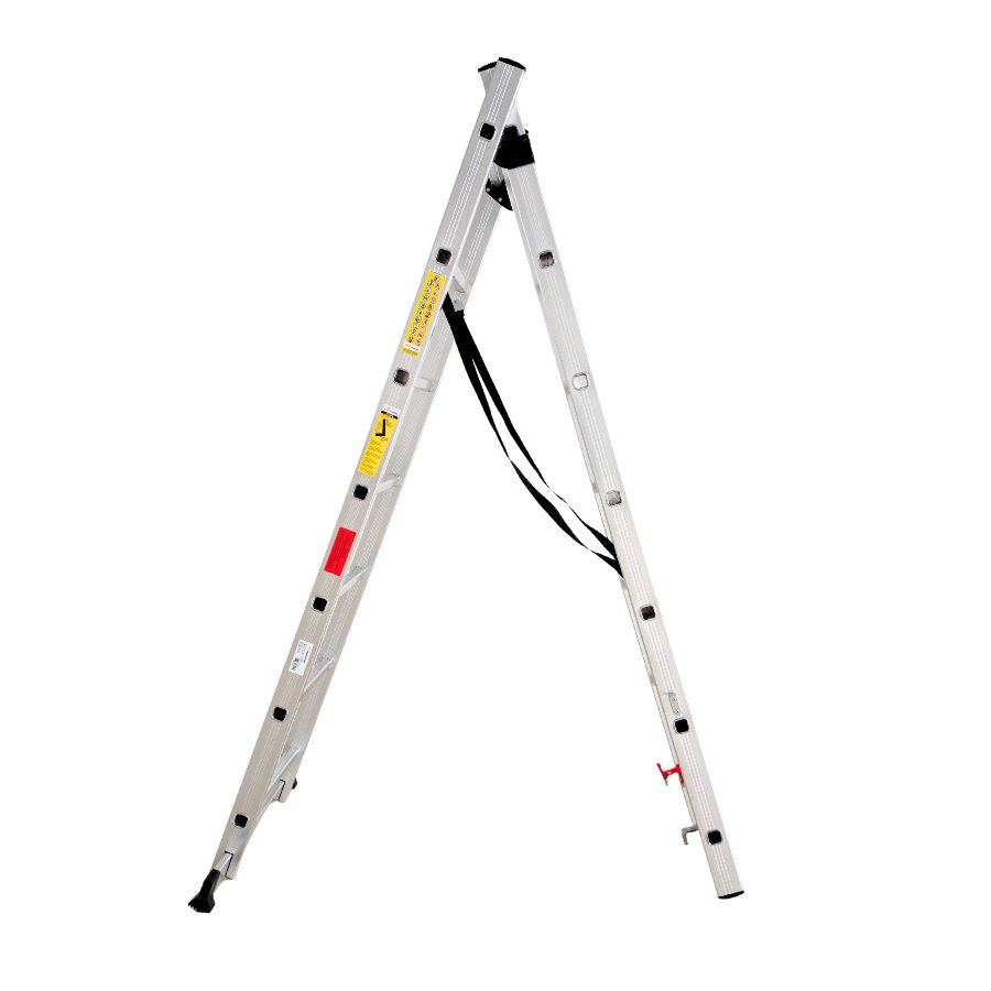 Scara combinata din aluminiu 2X7 trepte, MESTERINO TOOLS MTJL206-2X7, 3.22 metri, greutate maxima suportata 150 kg