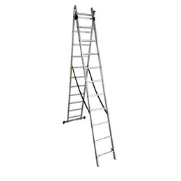 Scara combinata din aluminiu MESTERINO TOOLS MTJL206-2X11, 2X11 trepte, 5.46 metri, greutate maxima suportata 150 kg